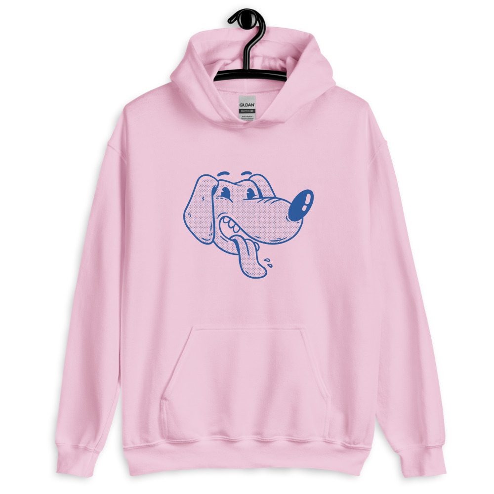 Retro cartoon dog with tongue out