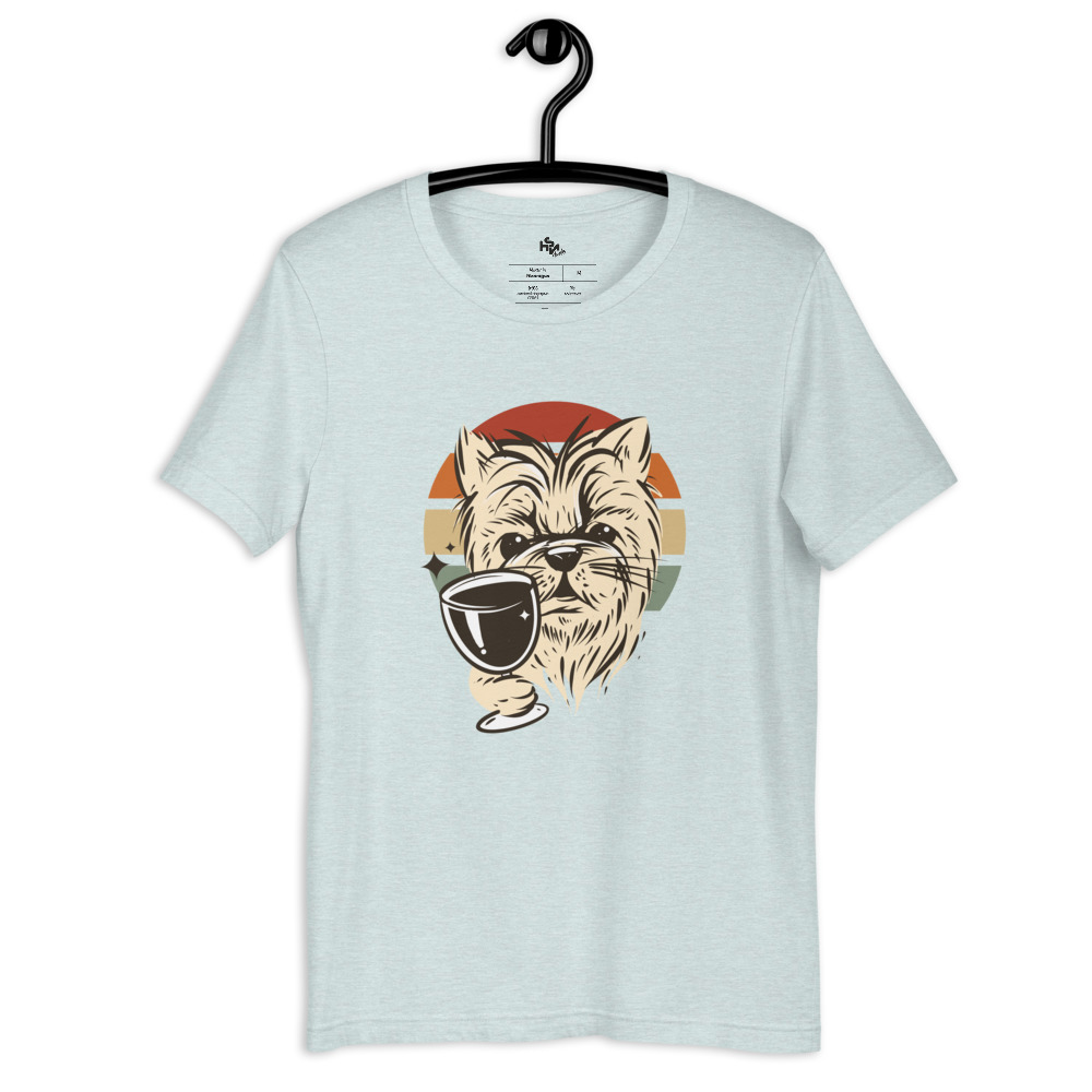 Dog drinking wine retro design - Image 5